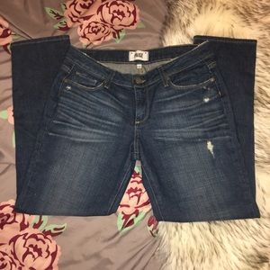 Paige Jimmy Jimmy Crop Denim Jeans Dark Wash